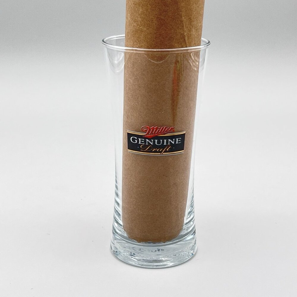 Miller Genuine Draft 12oz Beer Glass Frederick Miller Signature